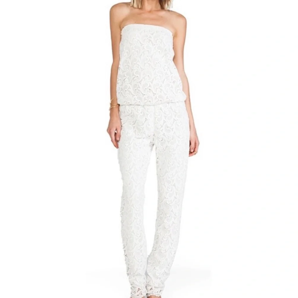 New Alexis Lazar Strapless Slim Leg Jumpsuit - Picture 3 of 15